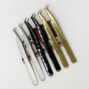 Pince à cils pour extensions de cils volume 65 degrés en acier inoxydable durable avec revêtement plasma et marque privée - Product Image 3