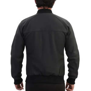 Blouson bomber noir mat côtelé pour homme - Product Image 2