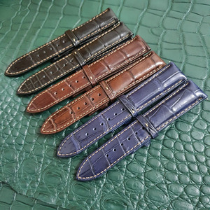 Venta al por mayor de lujo correa de reloj de cuero de cocodrilo genuino correas de cuero genuino para relojes inteligentes en tamaños 18mm 20mm 22mm 24mm - Product Image 2