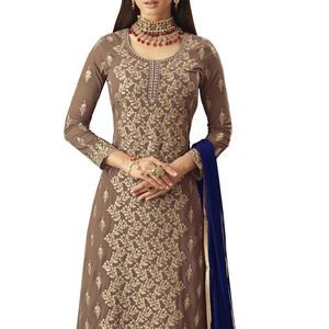 Nouvelle Collection : Shalwar Kameez Femme en Dentelle Brodé Lourd à Motif Uni, Robe de Soirée Personnalisable avec Logo pour Dames - Product Image 2