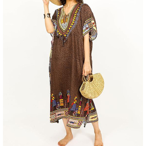 Elegante Dashiki Kaftan africano Maxi vestido con diferentes estilos elegante Kaftan vestidos largos mujeres Maxi Vestido de playa - Product Image 3