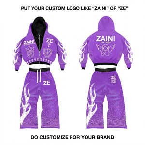 Ensemble de survêtement respirant pour homme ZAINI Premium 100% coton molletonné, streetwear d'hiver, logo personnalisé OEM ODM - Product Image 1