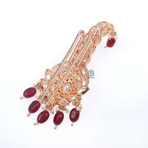 Fashion Brooch Veer Ruby Polki Designer Kalangi - Product Image 4