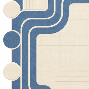 Tapis en laine bleu Modline, tissé à la main, tapis géométrique moderne de qualité supérieure, tapis artisanal pour le sol - Product Image 5