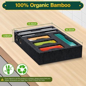 Organizzatore da Parete 6 in 1 per Cucina: Dispenser per Pellicola Alimentare, Fogli di Alluminio e Sacchetti in Plastica - Product Image 4