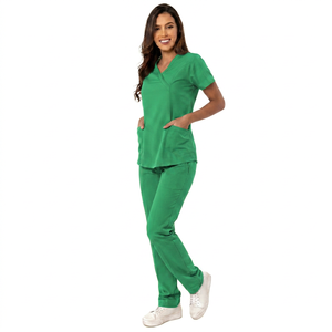 Conjuntos de Uniformes Quirúrgicos Ligeros de Manga Corta para Mujer, Personalizables en Color, de Poliéster y Algodón, Trajes para Médicos de Hospital, Uniformes para Enfermeras - Product Image 4