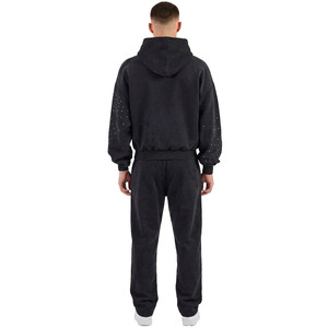 Ensembles de jogging tendance Y2K avec sweats à capuche à strass, coupe oversize et carrée, en molleton épais de haute qualité, style streetwear, vente en gros - Product Image 2