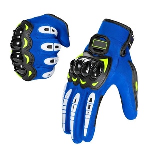 Gants de moto en cuir de protection, à doigts entiers, avec protection rigide des articulations, anti-collision, pour la course professionnelle - Product Image 6