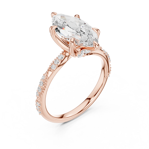 แหวนเพชรทรงมาร์คีส์ 2.50 กะรัต ได้รับการรับรองจาก IGI เพชรเพาะเลี้ยงในห้องปฏิบัติการ ตัวเรือนทองคำแท้ 14K ดีไซน์ลายคลื่นสุดพิเศษ แหวนหมั้นสำหรับผู้หญิง แหวนแต่งงาน - Product Image 5