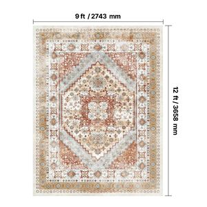 Tappeto Anti-strappo rosso marrone Vintage 9X12 ft Anti-Skid Set ampio tappetino - Product Image 3