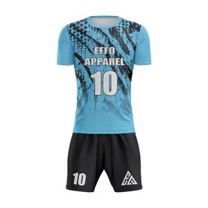 Tenue de football personnalisée la plus vendue, 100 % polyester respirant, prix bas, service OEM, logo personnalisé, ensemble de maillots de football - Product Image 2