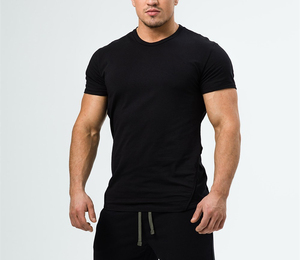 QUICK DRY Men Sports Running Gym Training <b>Polyester</b> Fitness Custom Workout <b>Tshirts</b> Mens Muscle Slim Fit Blank Gym T Shirt Custom - Product Image 2