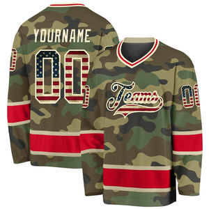 Maillot de hockey sur glace personnalisé en twill brodé camouflage, maillot de hockey sur glace sur mesure - Product Image 1