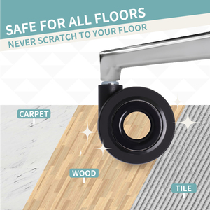 Vente en gros 2.75 pouces TPR silencieux robuste creux noir roulettes salon moderne chaise de jeu roulettes de meubles 5-pack - Product Image 6