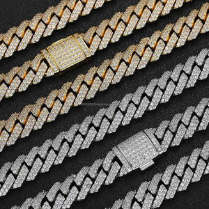 Collar de Cadena Cubana con Incrustaciones de Moissanita, Joyería Hip Hop de Lujo Personalizada, Regalos para Hombres y Mujeres en Plata 925 - Product Image 1