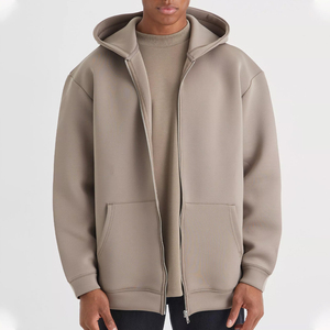 Sweat-shirt à capuche zippé pour homme, couleur unie, en polaire, coupe classique, vêtement d'automne - Product Image 1