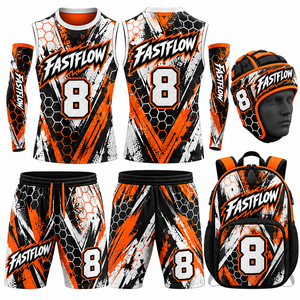 Custom <b>Blank</b> Package Deal Quarterback Training <b>Flag</b> 7 on 7 Sublimated Compression Jerseys 7v7 Football Uniform - Product Image 5