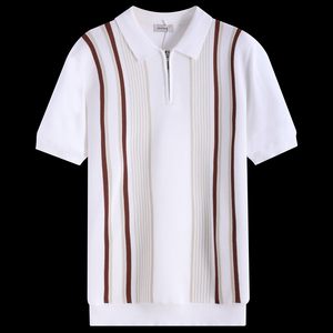 เสื้อเชิ้ตผู้ชายแขนสั้นพิมพ์ลายแบบ Heat-Transfer คุณภาพสูง ใส่สบายสำหรับฤดูร้อน ตัดต่อผ้าแบบ Patchwork ครึ่งซิป ย้อมสีพื้น สไตล์ลำลอง - Product Image 2