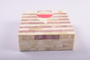 FAIZA CRAFT Caja de Almacenamiento Cuadrada de Resina Hecha a Mano con Incrustaciones, Moderna, de Lujo, Personalizable, Grabada, Pulida, Duradera, para Joyería del Hogar - Product Image 3
