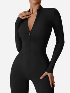 ชุดบอดี้สูทโยคะแขนยาวผ้ายืดหยุ่นสูง พร้อมซิป สำหรับผู้หญิง ออกกำลังกาย ฟิตเนส เล่นกีฬา กระชับรูปร่าง เหมาะสำหรับเต้น - Product Image 5
