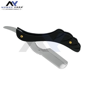 Professional High Quality Stainless Steel Barber Swing Lock <b>Razor</b> Premium Men's <b>Single</b> <b>Blade</b> Black Silver Straight Edge Shaving - Product Image 5