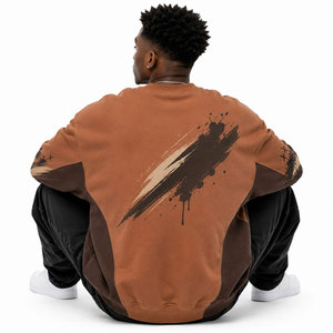 Factory OEM 330G Heavyweight Cotton Blend Oversized <b>Hoodies</b> Custom Embroidery Logo Men Streetwear Pullover Sweatshirts - Product Image 5