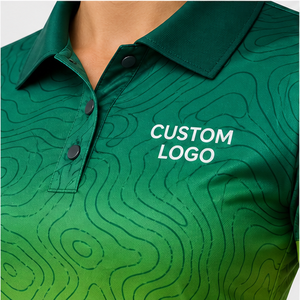 Polo Personalizado para Mujer con Degradado Topográfico Verde Esmeralda, de Secado Rápido, Transpirable, Manga Corta, Uniforme de Golf de Alto Rendimiento WPS-0783 - Product Image 6