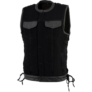 Chaleco Deportivo Samroz para Hombre 'Brute' Negro, de Cuero Genuino Perforado, Cuello en V, Transpirable, Antiarrugas, de Secado Rápido, para Invierno - Product Image 2