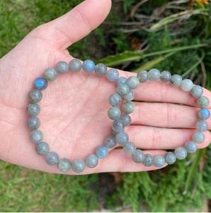 Natural Labradorite <b>Bracelet</b> Flash Labradorite <b>Beaded</b> <b>Bracelet</b> For Healing Reiki Energy Jewelry Wholesale 8mm - Product Image 2