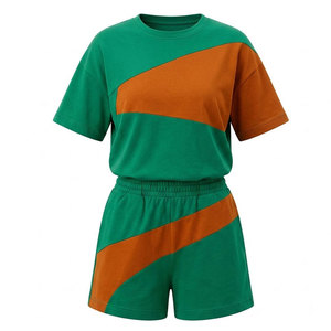 Nueva Llegada Conjuntos de Camisetas y Shorts para Mujer, Disponibles en Grandes Cantidades para la Venta, Conjunto de 2 Piezas de Algodón para Mujer - Product Image 1