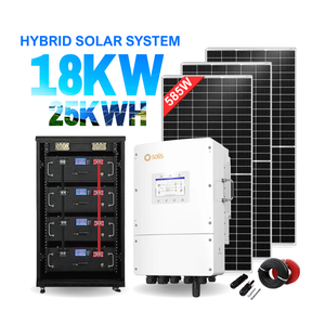 Sistema <span class=keywords><strong>de</strong></span> Energía Solar Híbrido Solis <span class=keywords><strong>Kit</strong></span> Completo <span class=keywords><strong>de</strong></span> 18KW 25KWH, Inversor Solar, Batería LifePO4 <span class=keywords><strong>de</strong></span> 500Ah, Panel Solar Monocristalino Completo - Product Image 1