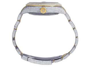 Reloj BOJ R.O.L.E.X.039 para Hombre, Diseño Hip Hop, Correa Blanca, Moissanita Completa, Lujo, Moda, Cuarzo Analógico, Acero, 41MM, 3BAR, Resistente al Agua - Product Image 4