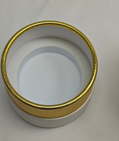 Caja de Regalo Cilíndrica de Lujo Personalizada con Logotipo en Relieve Dorado, Banda Amarilla Decorativa, Diseño Telescópico de Dos Piezas para Perfume y Cosméticos