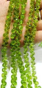 Peridoto Verde Natural en Forma de Cebolla, Cuentas Facetadas de 5-6 mm, Hilo de 8 Pulgadas de Largo - Product Image 4