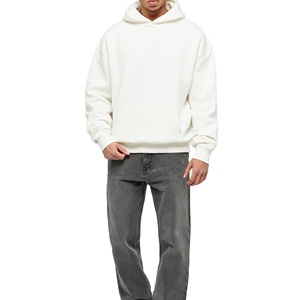 Sweat à capuche personnalisé de haute qualité, double couche, épaules tombantes, coupe ample, en molleton de coton épais, personnalisable - Product Image 4