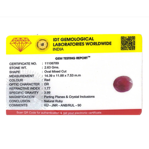 Natural Red Ruby Loose Gemstone 13.15 Carat Oval Cut for Fine Jewelry - Product Image 4