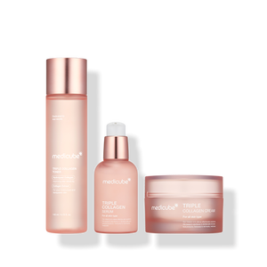 Ensemble de soins visage au collagène 3 pièces de haute qualité Medicube de Corée, à l'acide hyaluronique, en flacons - Product Image 1