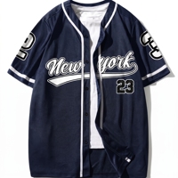 Maillot de baseball personnalisé tendance pour homme, tricoté, col rond, impression par sublimation, uniforme sportif
