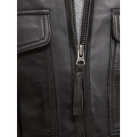 Blouson Moto Vintage en Cuir Grande Taille pour Homme, Mi-long, Col Montant, Hiver, Personnalisable OEM ODM, Imperméable à l'Avant, Vente en Gros