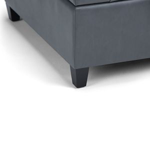 Tavolino da Caffè Harrison in Grigio Pietra con Contenitore, Eleganti Sgabelli e Pouf - Product Image 5