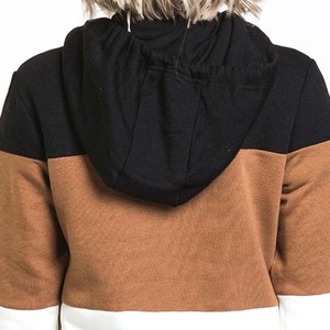 Sweat-shirts à capuche personnalisés pour femmes, coupe oversize, à blocs de couleur, à manches longues, patchwork, col châle, avec cordon de serrage - Product Image 6