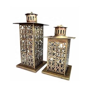 Lanterne en fer et bougeoir jardin suspendu table noël mariage lanterne décorative décoration de la maison bougie lanterne - Product Image 1