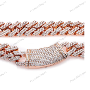 16MM 20 Inches Iced Cuban Link <b>Chain</b> 925 Sterling Silver Rose/Yellow/White Gold Plated Extended <b>Chain</b> Hip Hop Thick Miami Luxury - Product Image 4