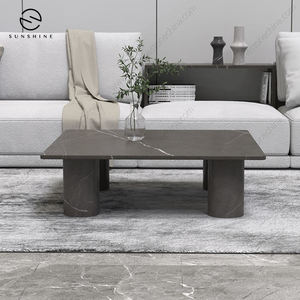 Table basse minimaliste en marbre, mobilier de jardin moderne, design en pierre durable - Product Image 2