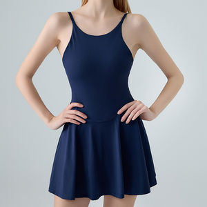 Robe de tennis athlétique personnalisée pour femme, séchage rapide, anti-exposition, tenue de sport, jupe de yoga et de tennis, OEM - Product Image 4