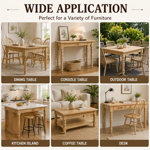 High-End Wooden <b>Table</b> Legs Wood Elegant Design for <b>Dining</b> <b>Table</b> Desk or Workstation Furniture Aesthetic Upgrade DIY Friendly - Product Image 3