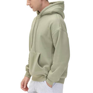 เสื้อฮู้ดดี้สีเขียวเซจสำหรับผู้ชายแบบสั่งทำพิเศษสำหรับฤดูหนาว |   เสื้อพูลโอเวอร์ผ้าฟลีซขนาดใหญ่พิเศษ |   เสื้อสเวตเชิ้ตผ้าฝ้ายหนา 100% กันน้ำ ขายส่ง สไตล์ลำลอง - Product Image 5