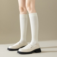 Nouvelles chaussettes amincissantes pour femmes 2026, cinq couleurs unies, style collégien