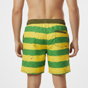 Shorts de bain unis pour hommes en gros – Écologiques, infroissables, séchage rapide, anti-UV, respirants, en coton/polyester - Product Image 2