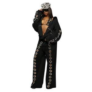 Sweat à capuche surdimensionné personnalisé pour femme en polaire avec œillets métalliques, mélange coton/polyester - Product Image 4